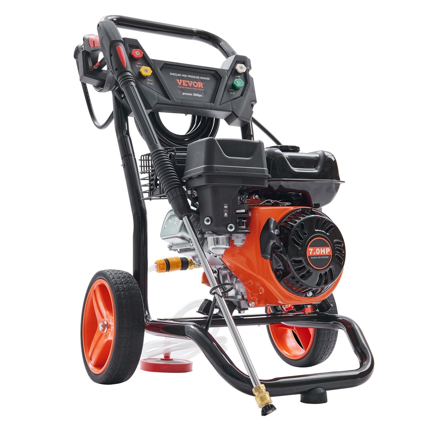 Gas Pressure Washer, 3600 PSI 2.6 GPM, Gas Powered Pressure Washer With Copper Pump, Spray Gun And Extension Wand, 5 Quick Connect Nozzles, For Cleaning Cars, Homes, Driveways, Patios